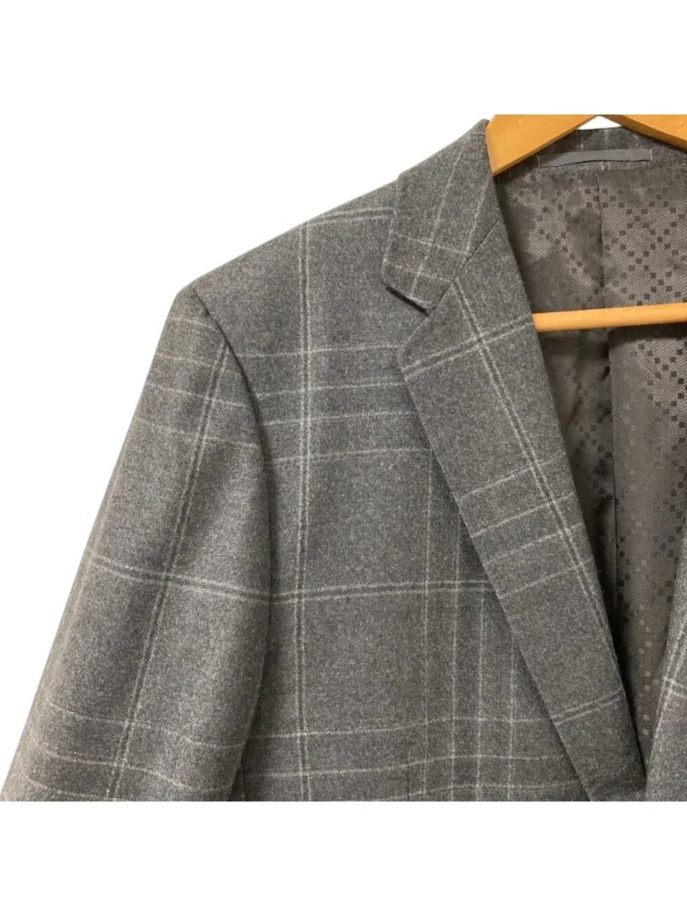 Gucci Plaid Tailored Jacket Trousers Pants Suit Set Gray